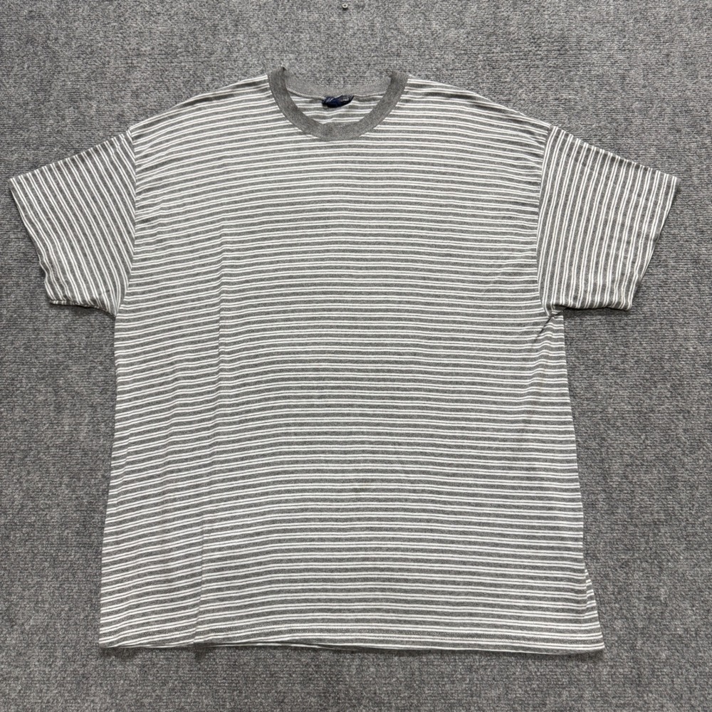 VTG Gap Striped T-shirt Men's XL Grey White 90s Cotton